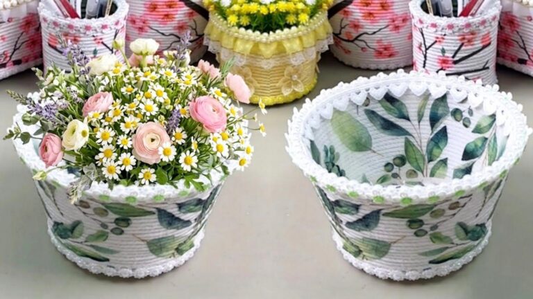This simple gesture transforms waste bowls into stunning flower baskets… discover how!