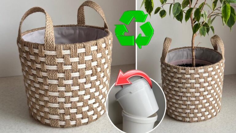 This simple gesture transforms plastic waste into beautiful, functional baskets…