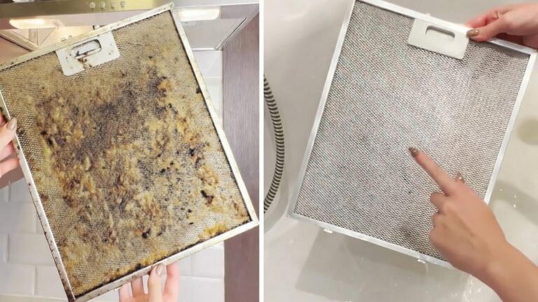 This simple trick makes your greasy vent filter look brand new in minutes…
