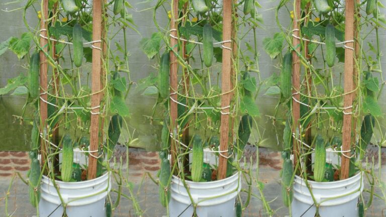 This simple method transforms a paint bucket into a thriving cucumber garden…