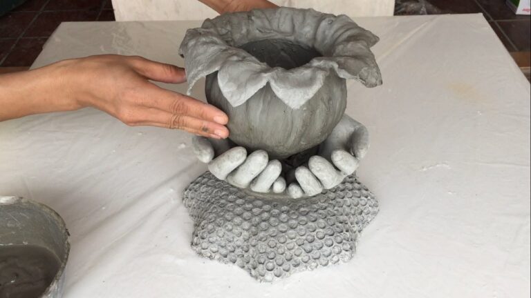 10 Creative Ways to Make Cement Pots from Gloves and Cloth for Your Garden Decor