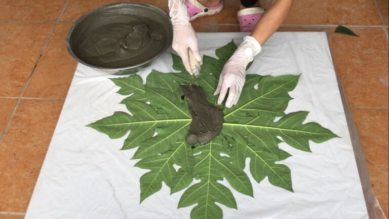 10 Creative Flower Pot Ideas Using Cement and Leaves You’ll Love