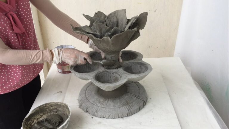 Create 7 Stunning Two-Story Flower Pots with Cement and Recycled Materials!