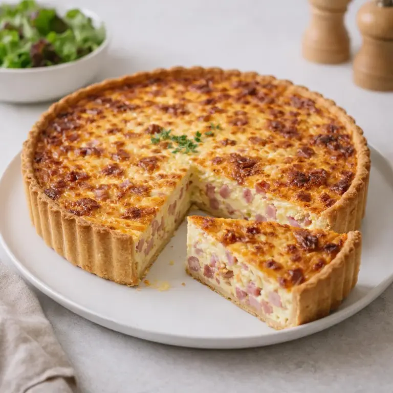 Smoky Ham and Emmental Quiche with a Crispy Crust: A Delicious Recipe