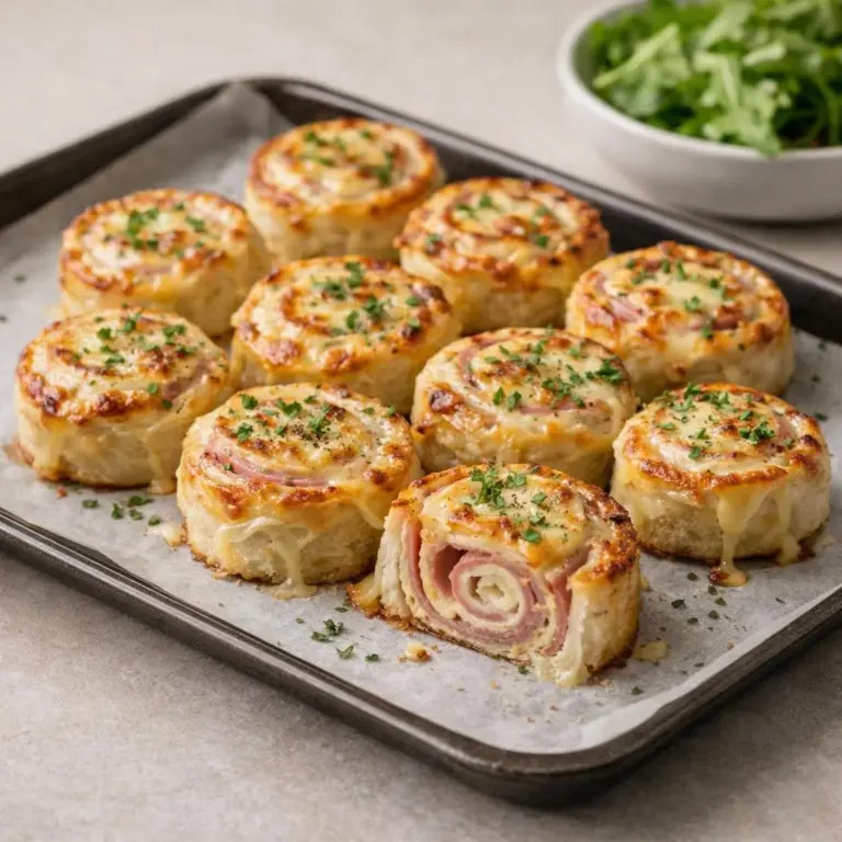 Mini Croque Monsieur Rolls: A Cheesy Ham Delight with Béchamel Sauce